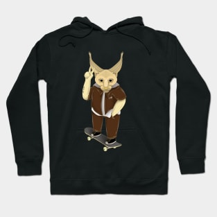 skateboarder caracal cat Hoodie